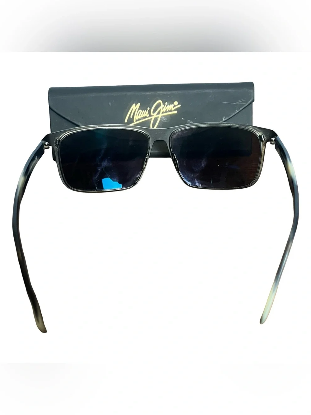 Maui Jim Wana B846 Brushed Dark Gunmetal Blue Hawaii Polarized Sunglasses & Case